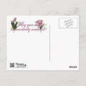 Mama - Rosa Tulips - Rottweiler - Harley Postkarte (Rückseite)