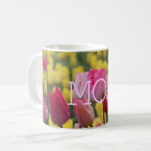 MAMA rosa und gelbe Tulpe-Tasse Kaffeetasse (Vorderseite Links)