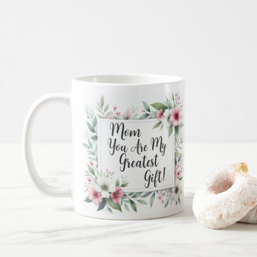 Mama Rosa und Graue Blüte Mutter Kaffeemaschine Ta Kaffeetasse (Mit Donut)