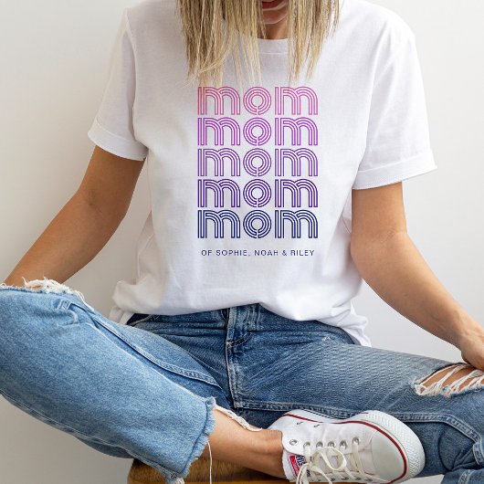Mama | Rosa und Lila Diskottstil T-Shirt