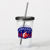 Mama Rot-Weiß und Blau-Gymnastik Acryltrinkbecher (Rückseite)