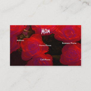 Mama Rote Rosen Telefonnummerkarte