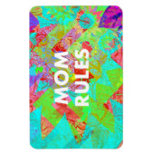 MAMA RULES Bunte Blumenmütter Tag Geschenke aquama Magnet (Vertikal)
