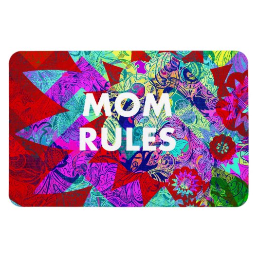 MAMA RULES farbenfrohe Blumenmütter Tagesgeschenke Magnet (Horizontal)