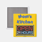 Mama rund um die Uhr geöffnet Magnet (Vorderseite/Rückseite)