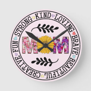 Mama Runde Wanduhr