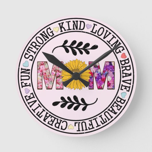 Mama Runde Wanduhr (Vorderseite)