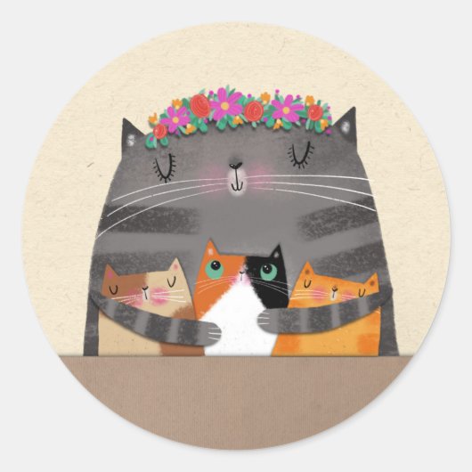 Mama Runder Aufkleber (Vorderseite)