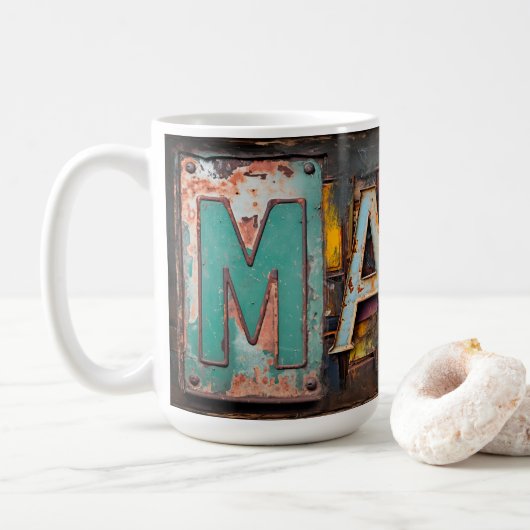 MAMA Rustikaler Stil Kaffeetasse (Mit Donut)