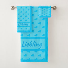 Mama`s Liebling blauen Herzen Jungen Badhandtuch Set