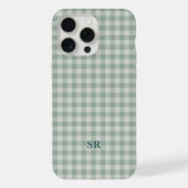 Mama | Salbeigrün kariert Brautjungfer Anfangsbuch iPhone Hülle (Rückseite)