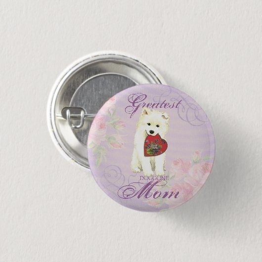 Mama "Samoyed Heart" Button (Vorne & Hinten)