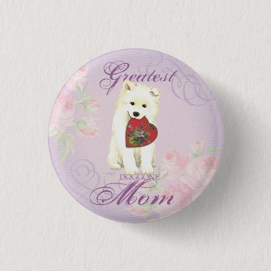 Mama "Samoyed Heart" Button (Vorderseite)
