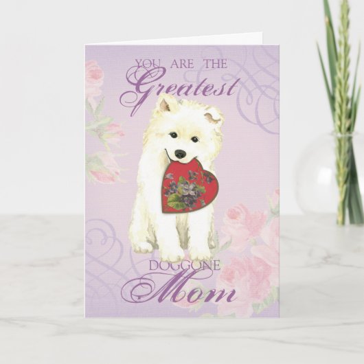 Mama "Samoyed Heart" Karte (Vorderseite)