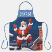 Mama | Santa Dancing auf den Dächern Blau Schürze (Vorderseite)