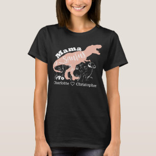 Mama Saurus - Rosa T-Rex-Silhouette T-Shirt