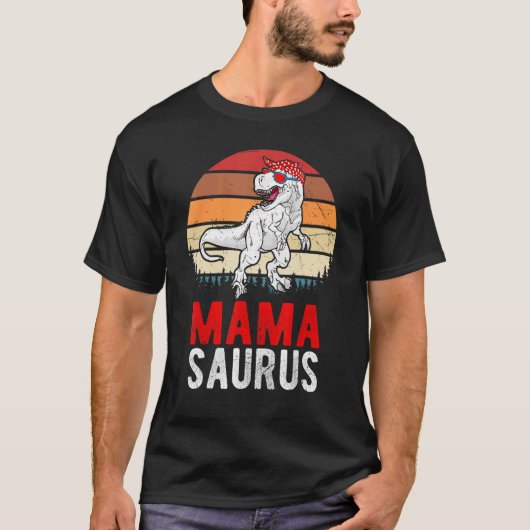 Mama Saurus Vintage Dinosaurs Dinosaurs T-Shirt (Vorderseite)