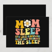 Mama Schlafen Muttertag Groovy Retro Einladung (Vorne/Hinten)