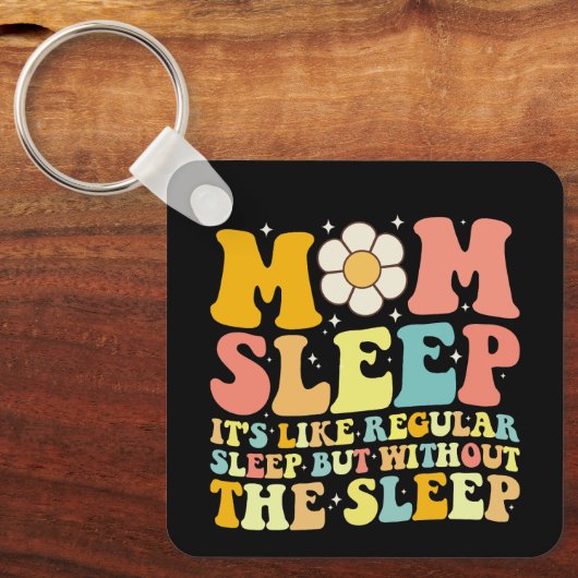Mama Schlafen Muttertag Groovy Retro Schlüsselanhänger (Vorderseite)