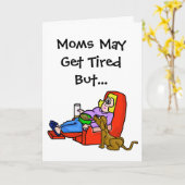 Mama-Schlafenhund, der Imbiss-Gruß-Karte stiehlt Karte (Gelbe Blume)