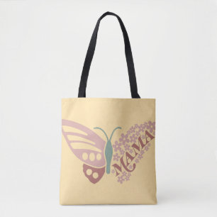 Mama-Schmetterling-Blumen-Typografie-Design Tasche