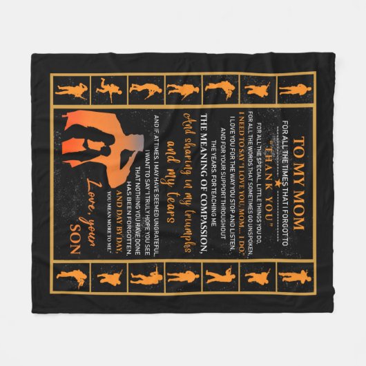 Mama| Schreiben an meine Mama Liebe von Son Fleecedecke (Vorderseite (Horizontal))