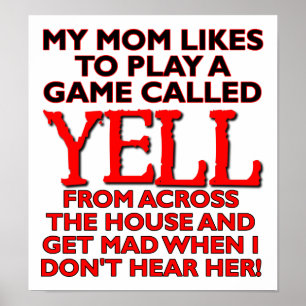 Mama schreit quer durchs Haus Lustiges Poster