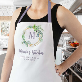 Mama Schürze Aromatik Küchenkräutern Lila Monogram
