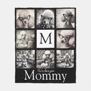 Mama Schwarz-Weiß 8-Foto-Collage Fleecedecke