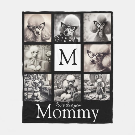 Mama Schwarz-Weiß 8-Foto-Collage Fleecedecke (Vorderseite)