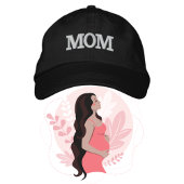 Mama Schwarz-Weiß bestickte Baseballkappe