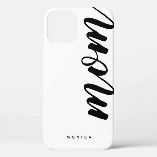 Mama Schwarz/Weiß Minimalistisch Case-Mate iPhone Hülle (Rückseite)