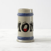 Mama Schwarz-weißer Text Rotes Herz Liebe Stein Ta Bierglas (Mittel)