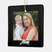 Mama Schwarz-weißes Skript-Foto eingerichtet Keramikornament (Links)