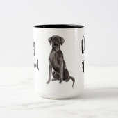 Mama Schwarzes Labor Zweifarbige Tasse (Mittel)