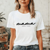 Mama | Schwarzes Skript mit Kids-Namen T-Shirt