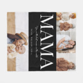 Mama, Schwarzweiß, moderne Typografie 4 Foto Fleecedecke (Vorderseite (Horizontal))