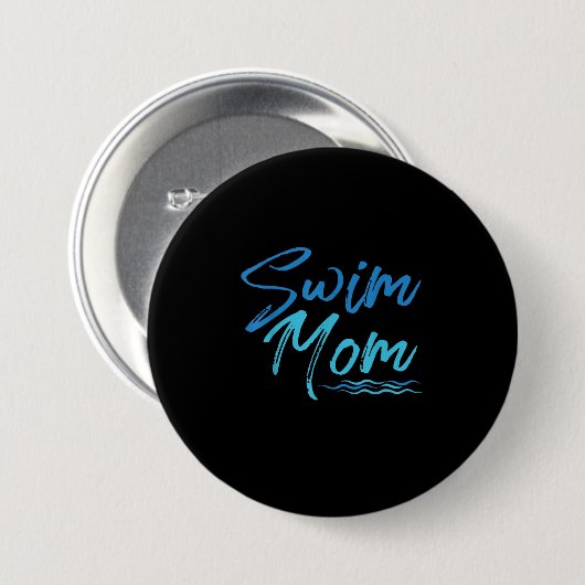 Mama schwimmen Funny Niedliches Geschenk Button (Vorne & Hinten)