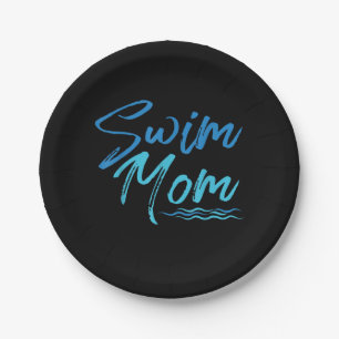 Mama schwimmen Funny Niedliches Geschenk Pappteller