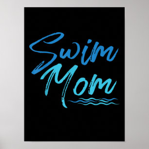 Mama schwimmen Funny Niedliches Geschenk Poster