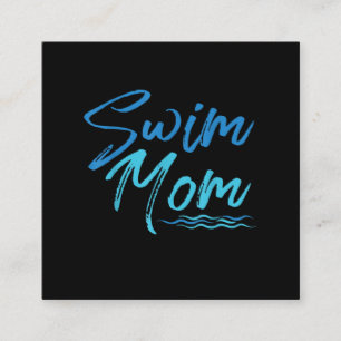 Mama schwimmen Funny Niedliches Geschenk Quadratische Visitenkarte