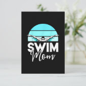Mama Schwimmer Schwimmen Meet Schwimmer Einladung (Stehend Vorderseite)