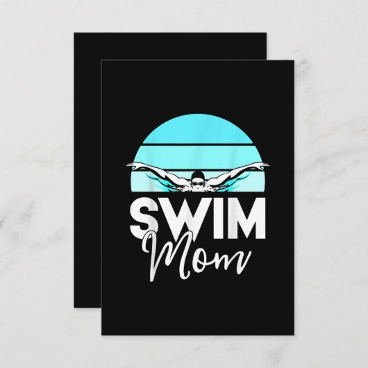 Mama Schwimmer Schwimmen Meet Schwimmer Einladung (Vorne/Hinten)