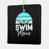 Mama Schwimmer Schwimmen Meet Schwimmer Keramikornament (Links)