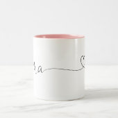 Mama Script Heart | Mama Geschenk Einfach Personal Zweifarbige Tasse (Mittel)