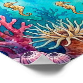 Mama-Seepferdchen und Kinderkrippe Poster (Ecke)