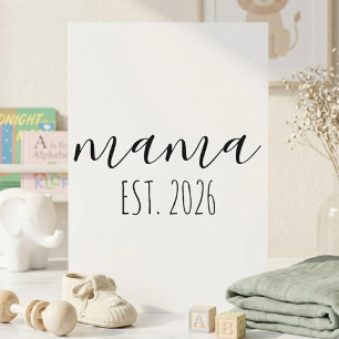 Mama Seit 2026 Werdende Mutter Minimalistisch Pers Karte