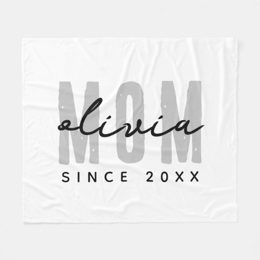 Mama seit 20XX Moderne, einfache Preppy Fleecedecke (Vorderseite (Horizontal))