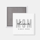 Mama seit 20XX Moderne, einfache Preppy Magnet (Vorderseite/Rückseite)