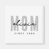 Mama seit 20XX Moderne, einfache Preppy Magnet (Vorne)